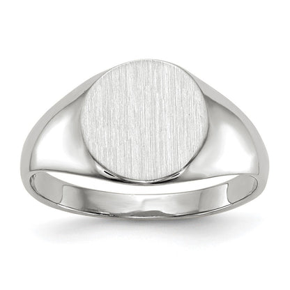 14K Weißgold Siegelring mit geschlossener Fassung, 9,0x9,0mm