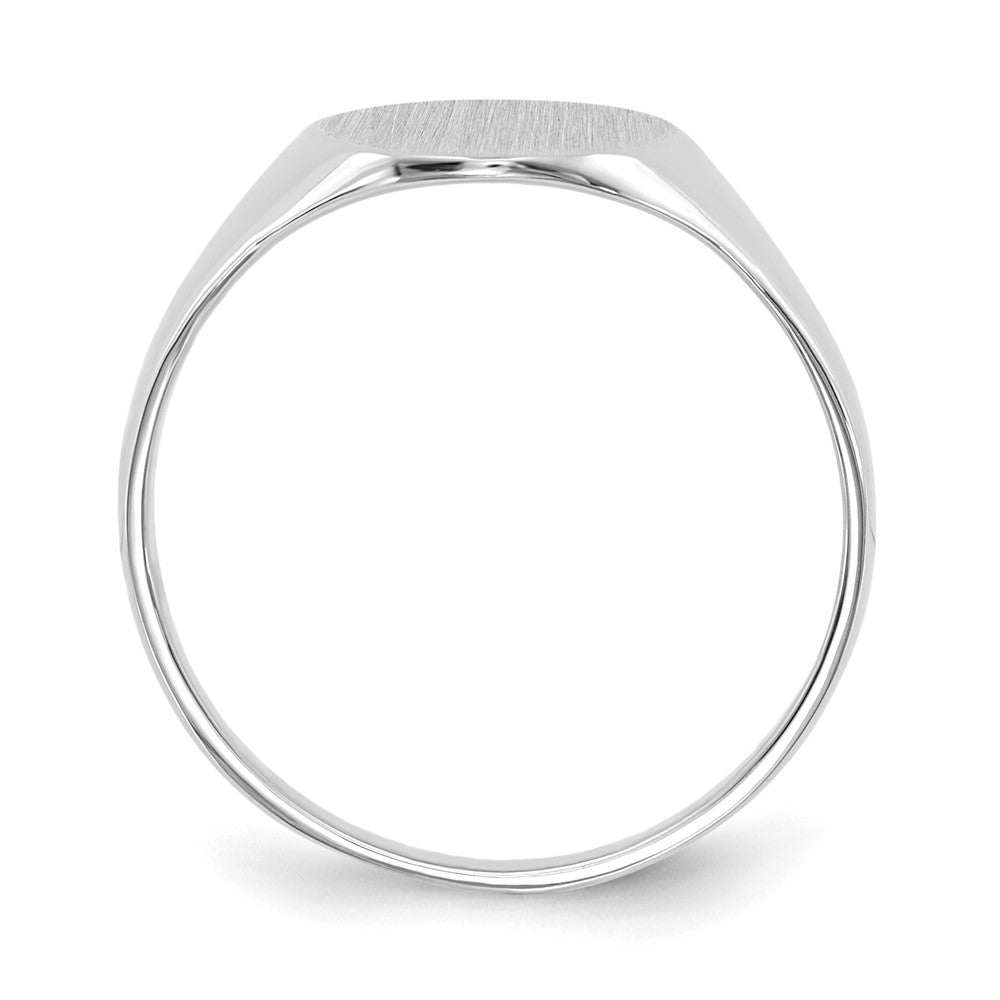 14K Weißgold Siegelring mit geschlossener Rückseite, 10,0x9,0mm