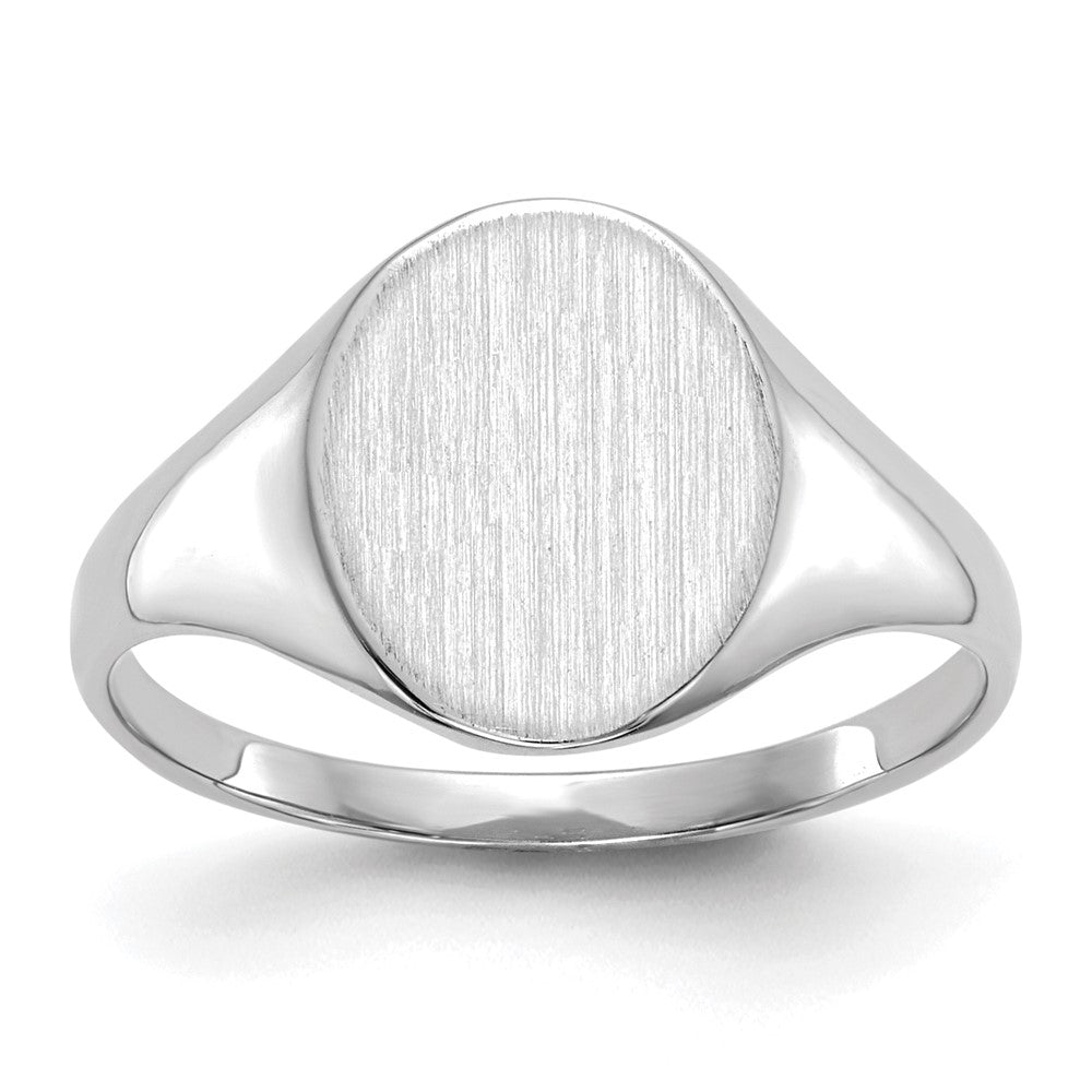 14K Weißgold Siegelring mit geschlossener Rückseite, 10,0x9,0mm