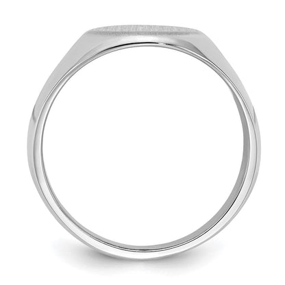 14K Weißgold 15,0x11,5 mm Herren-Siegelring mit geschlossener Rückseite