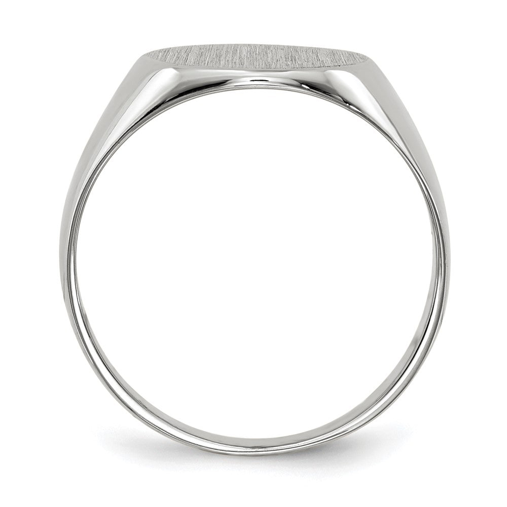 14K Weißgold Siegelring mit geschlossener Fassung, 10,5 x 10,5 mm