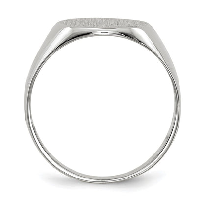 14K Weißgold Siegelring mit geschlossener Fassung, 10,5 x 10,5 mm