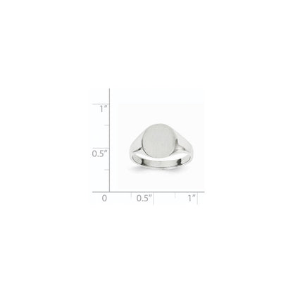 14K Weißgold Siegelring mit geschlossener Fassung, 10,5 x 10,5 mm