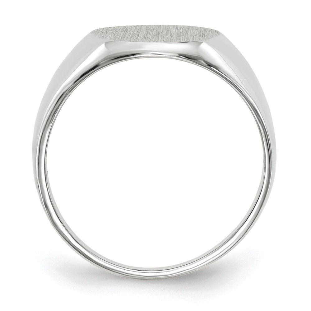 14K Weißgold Siegelring mit geschlossener Rückseite, 11,5x10,0 mm