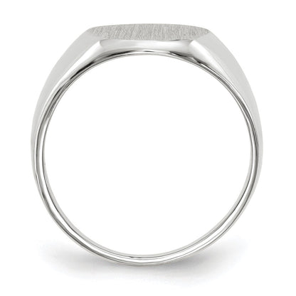14K Weißgold Siegelring mit geschlossener Rückseite, 11,5x10,0 mm