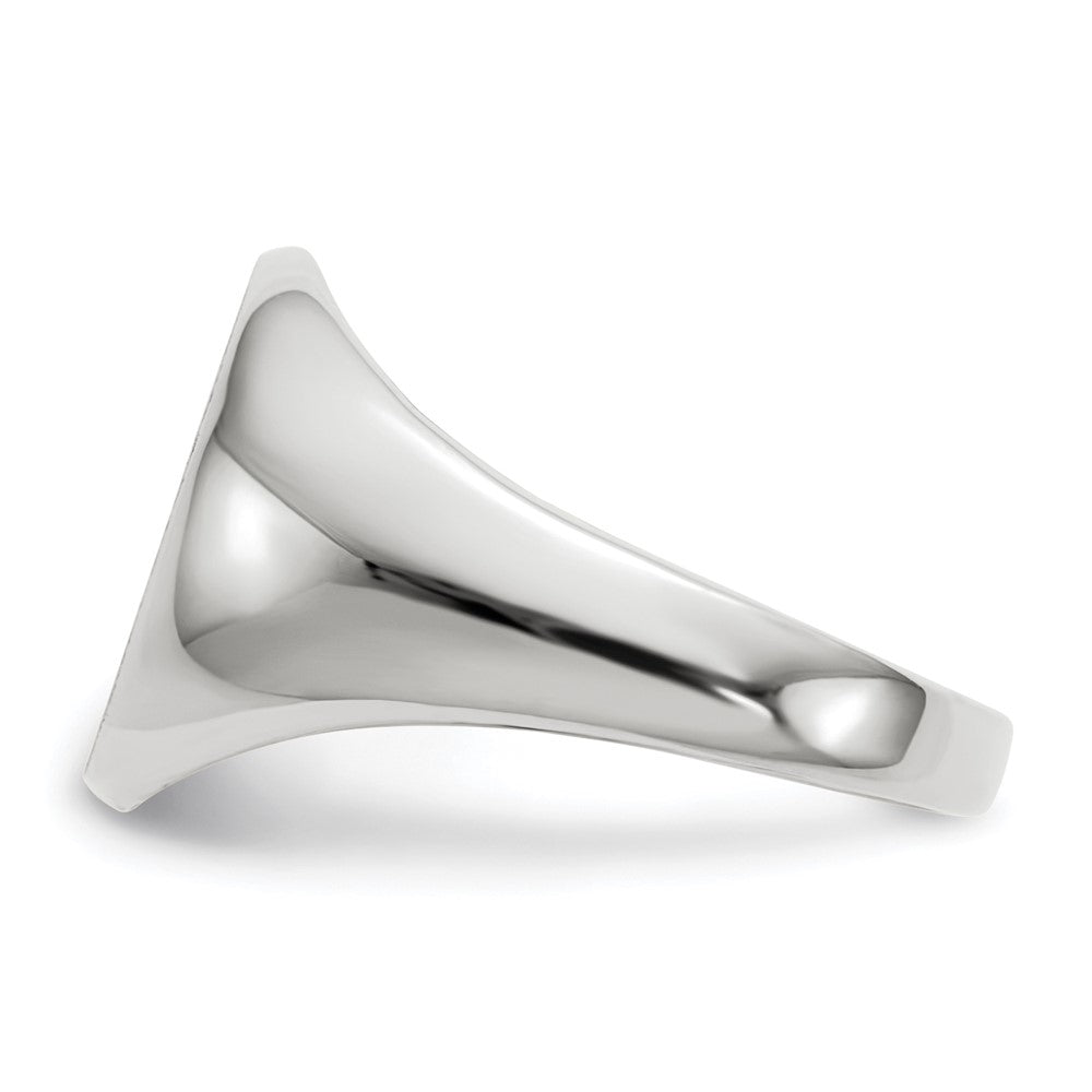 14K Weißgold Siegelring mit geschlossener Rückseite, 11,5x10,0 mm