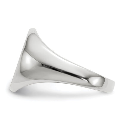 14K Weißgold Siegelring mit geschlossener Rückseite, 11,5x10,0 mm