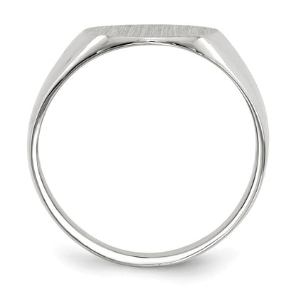 10K Weißgold 12.5x12.0mm Geschlossen Rückseite Siegel Ring