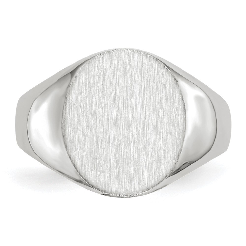 10K Weißgold 12.5x12.0mm Geschlossen Rückseite Siegel Ring