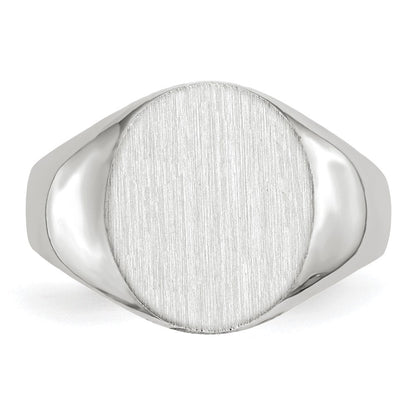 10K Weißgold 12.5x12.0mm Geschlossen Rückseite Siegel Ring