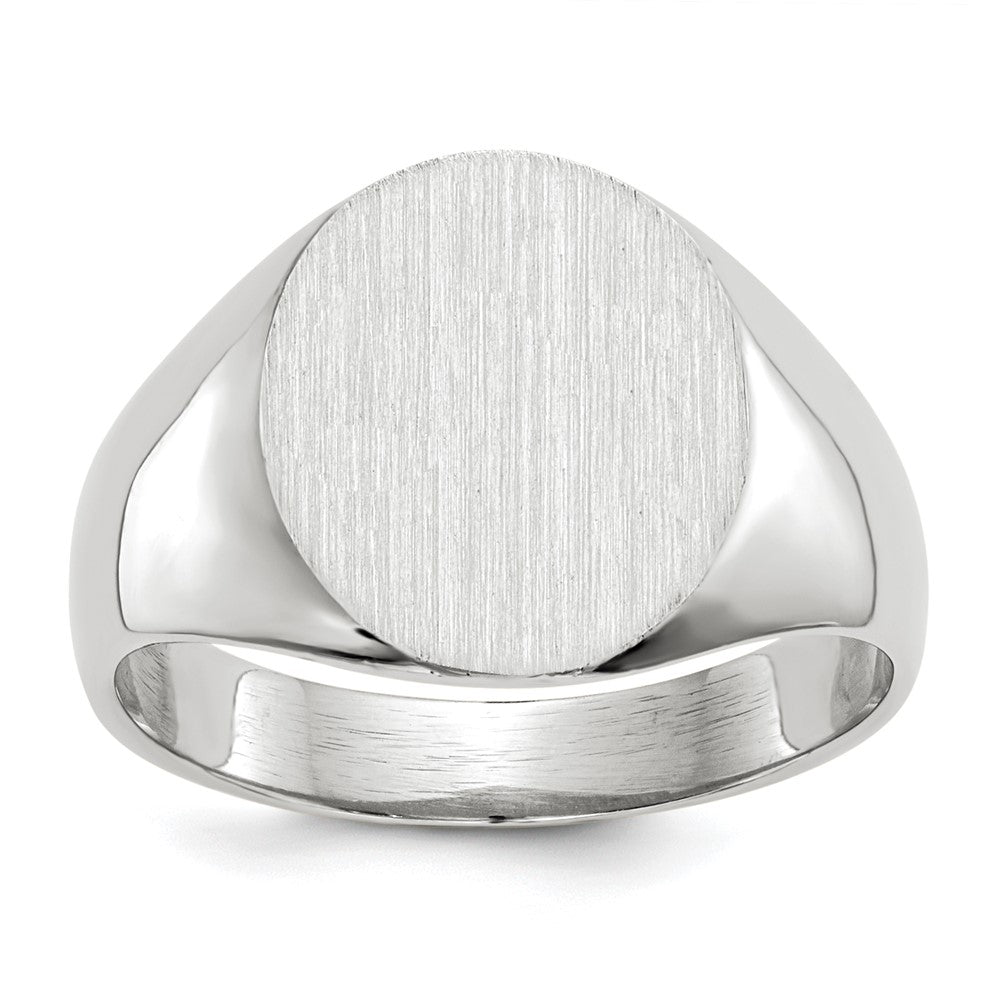 10K Weißgold 12.5x12.0mm Geschlossen Rückseite Siegel Ring