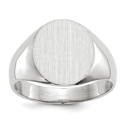 10K Weißgold 12.5x12.0mm Geschlossen Rückseite Siegel Ring