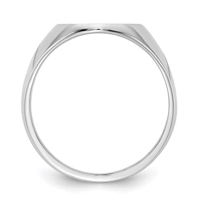 14K Weißgold Siegelring, 15,0x12,5mm, geschlossene Fassung