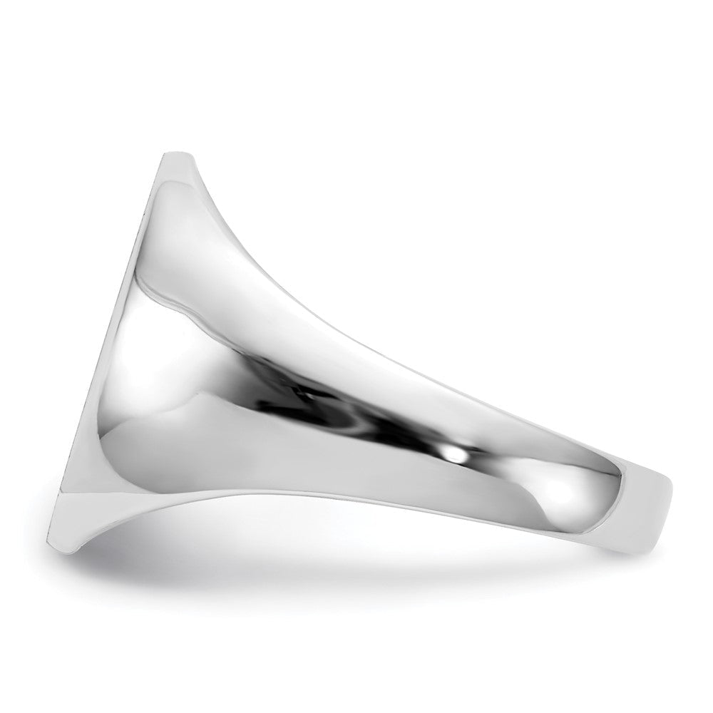 14K Weißgold Siegelring, 15,0x12,5mm, geschlossene Fassung