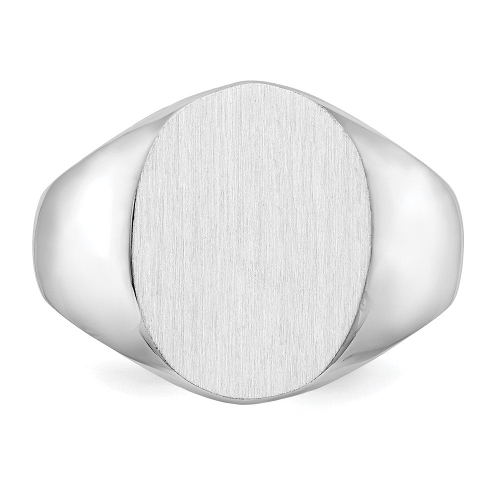 14K Weißgold Siegelring, 15,0x12,5mm, geschlossene Fassung