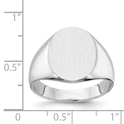 14K Weißgold Siegelring, 15,0x12,5mm, geschlossene Fassung