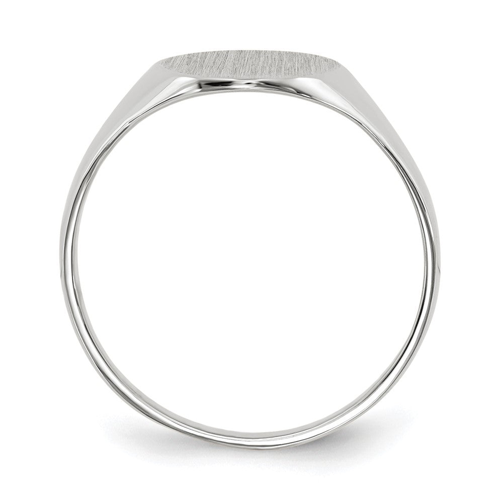 14K Weißgold Siegelring mit offener Rückseite, 10,0 x 9,0 mm