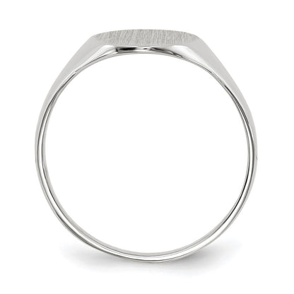 14K Weißgold Siegelring mit offener Rückseite, 10,0 x 9,0 mm