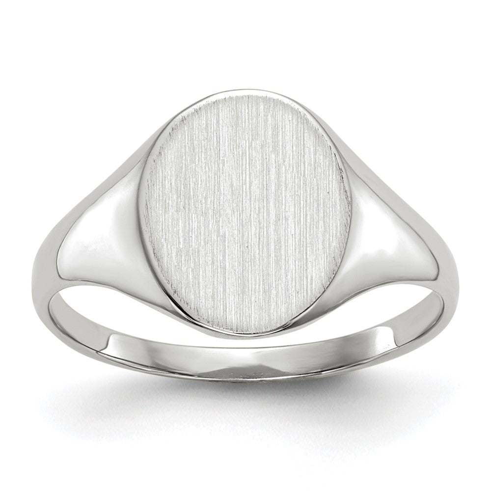 14K Weißgold Siegelring mit offener Rückseite, 10,0 x 9,0 mm