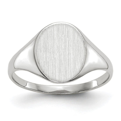 14K Weißgold Siegelring mit offener Rückseite, 10,0 x 9,0 mm