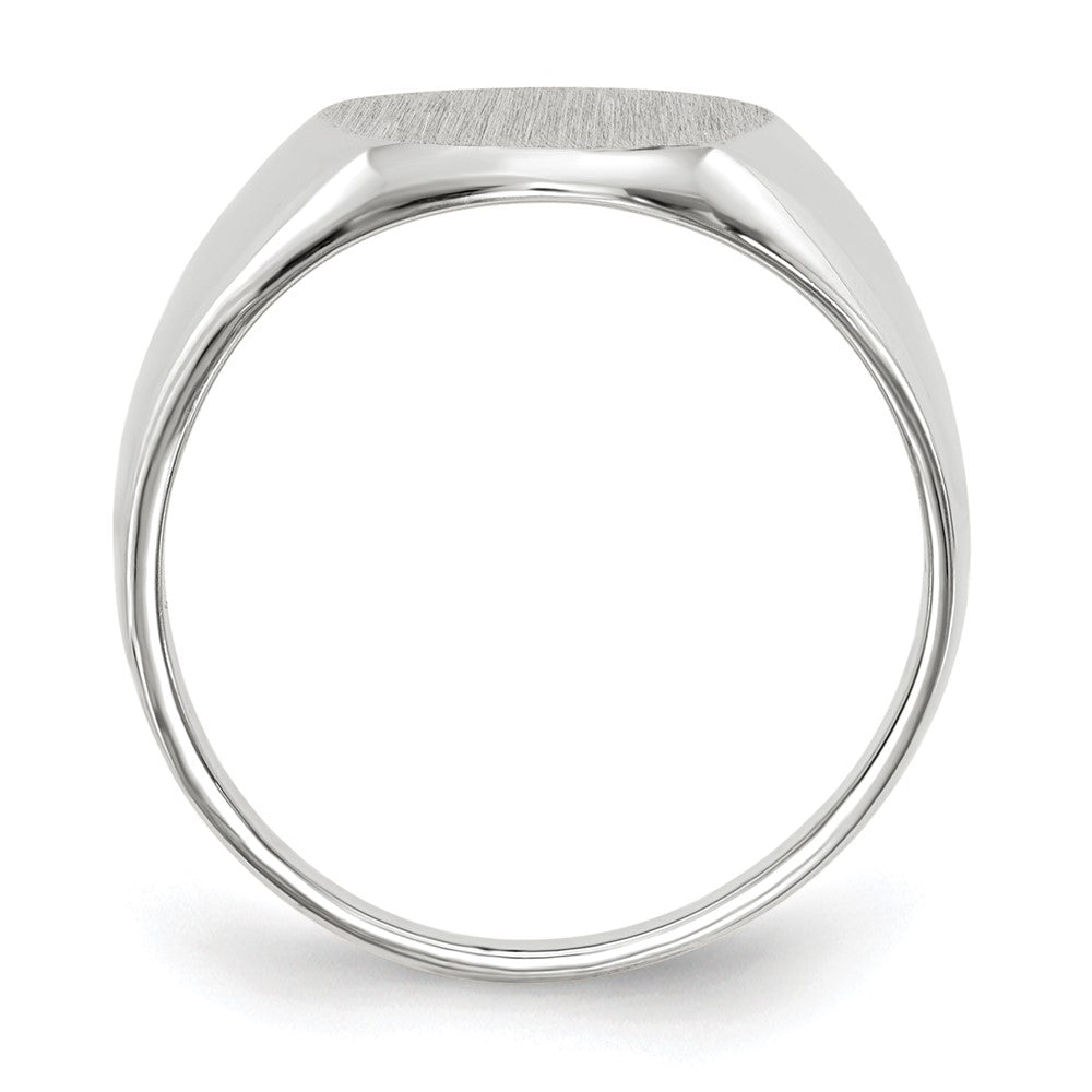 14K Weißgold Siegelring mit offener Fassung, 12,5 x 11,0 mm