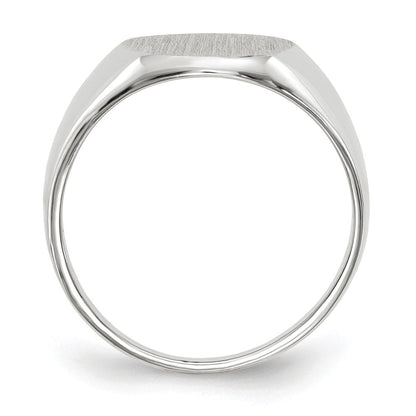 14K Weißgold Siegelring mit offener Fassung, 12,5 x 11,0 mm