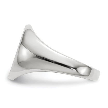 14K Weißgold Siegelring mit offener Fassung, 12,5 x 11,0 mm