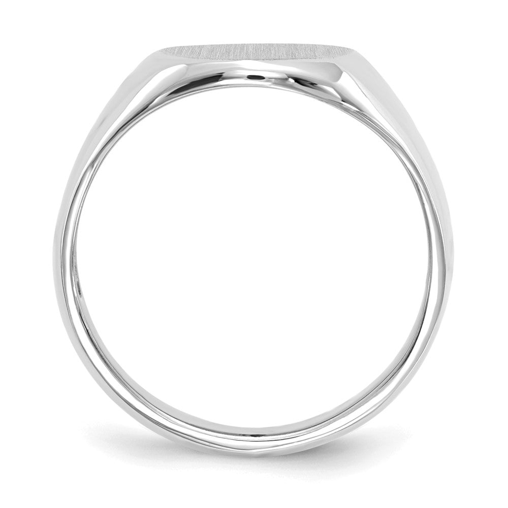 14K Weißgold Siegelring mit offener Rückseite, 13,0x11,0 mm