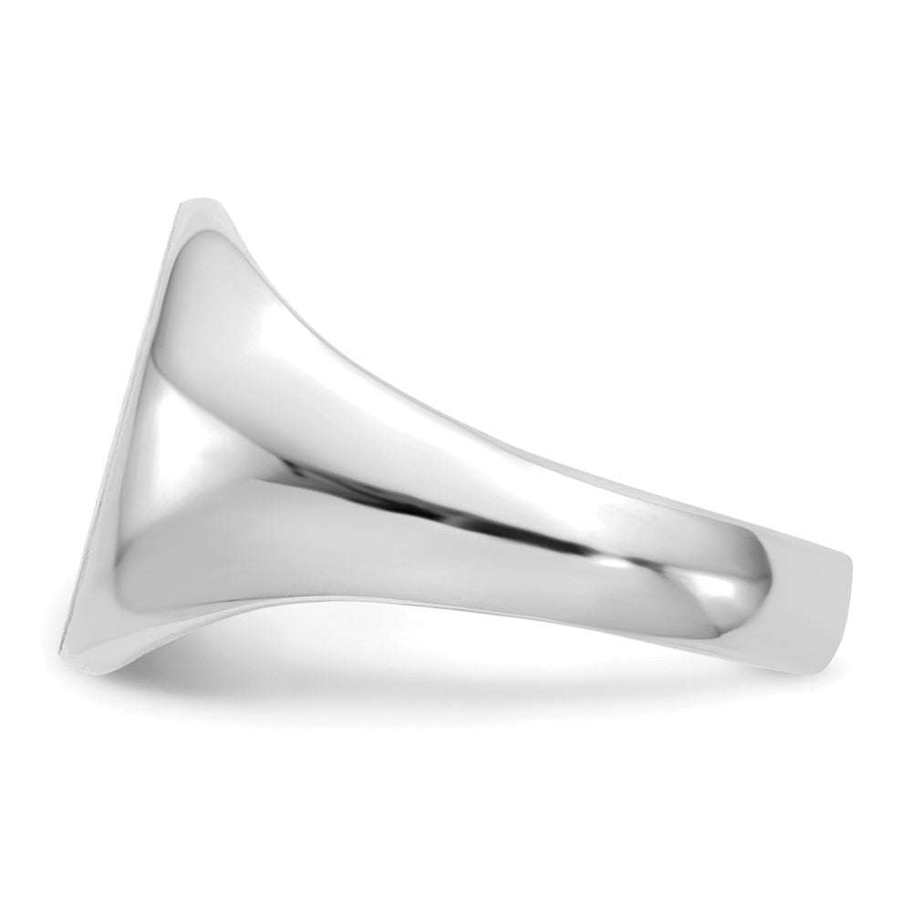 14K Weißgold Siegelring mit offener Rückseite, 13,0x11,0 mm