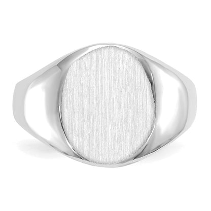 14K Weißgold Siegelring mit offener Rückseite, 13,0x11,0 mm