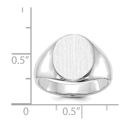 14K Weißgold Siegelring mit offener Rückseite, 13,0x11,0 mm
