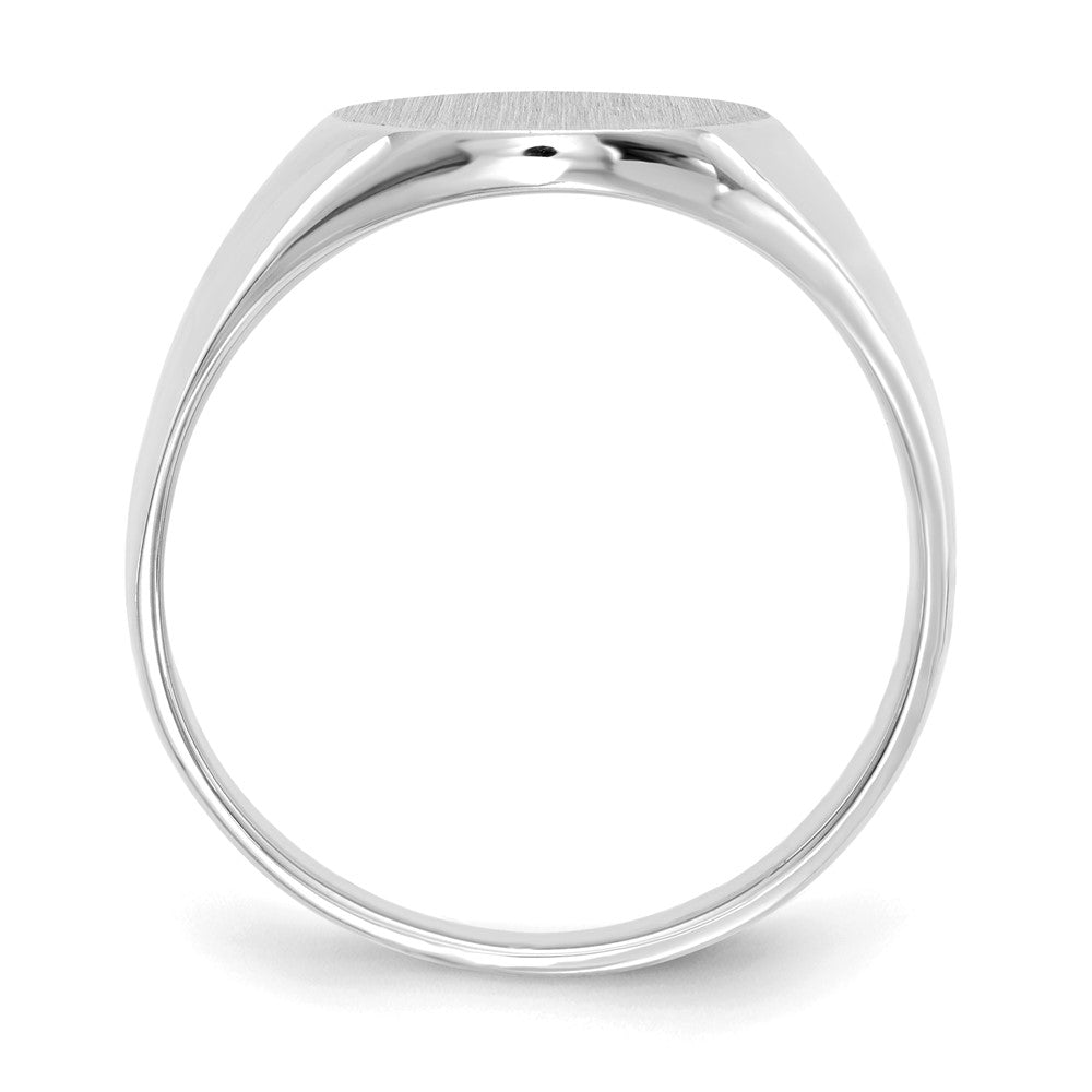 14K Weißgold Siegelring, offener Boden, 13,0 x 15,5 mm