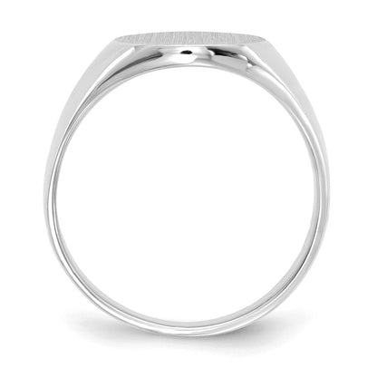 14K Weißgold Siegelring, offener Boden, 13,0 x 15,5 mm