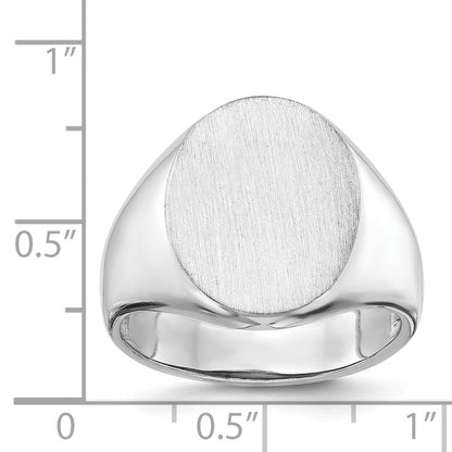 14K Weißgold 18,0 x 14,5 mm offener Herren-Siegelring