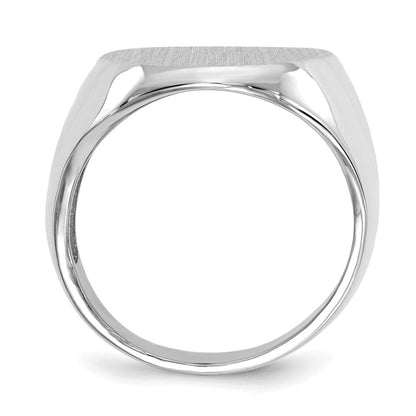 14K Weißgold Siegelring mit offener Rückseite, 20,5 x 16,0 mm