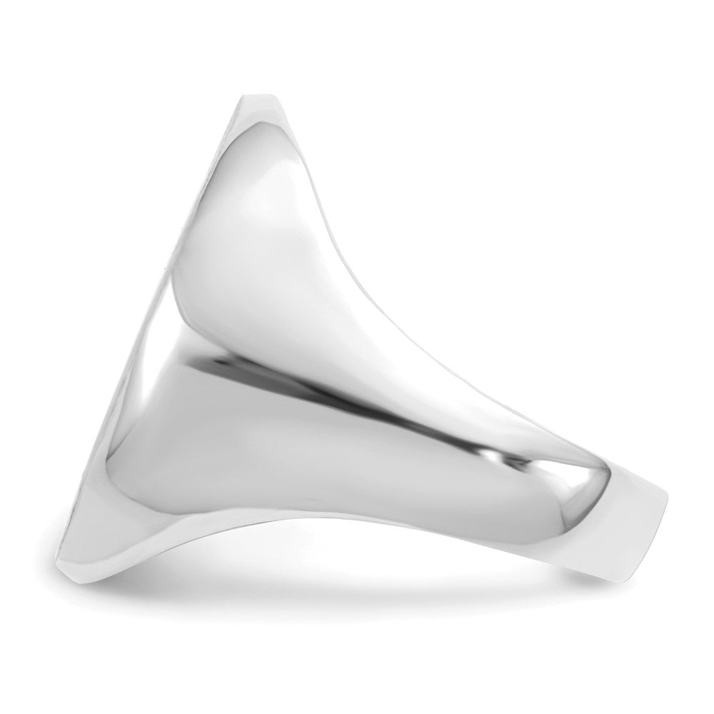 14K Weißgold Siegelring mit offener Rückseite, 20,5 x 16,0 mm