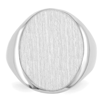 14K Weißgold Siegelring mit offener Rückseite, 20,5 x 16,0 mm