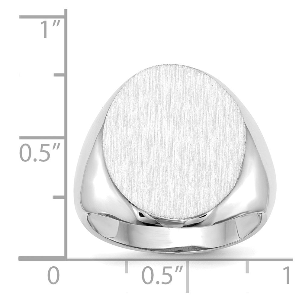 14K Weißgold Siegelring mit offener Rückseite, 20,5 x 16,0 mm