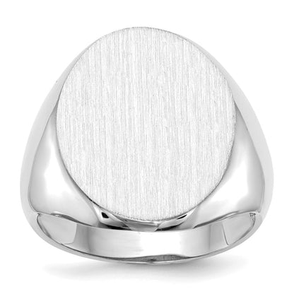 14K Weißgold Siegelring mit offener Rückseite, 20,5 x 16,0 mm