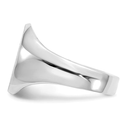 14K Weißgold Siegelring mit geschlossener Rückseite, 11,0 x 13,0 mm