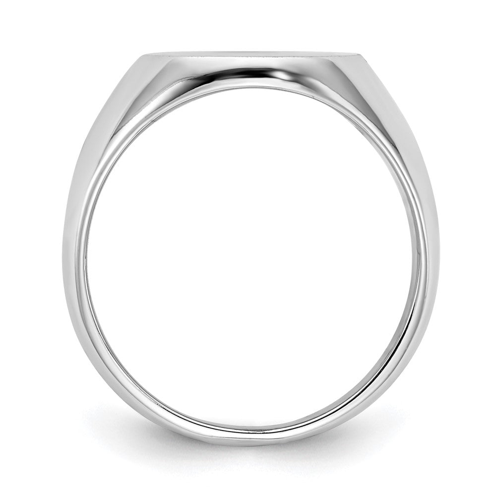 14K Weißgold Siegelring mit geschlossener Rückseite, 14,0 x 13,5 mm