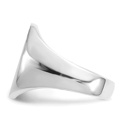 14K Weißgold Herren-Siegelring mit geschlossener Rückseite, 18,3 x 16,0 mm