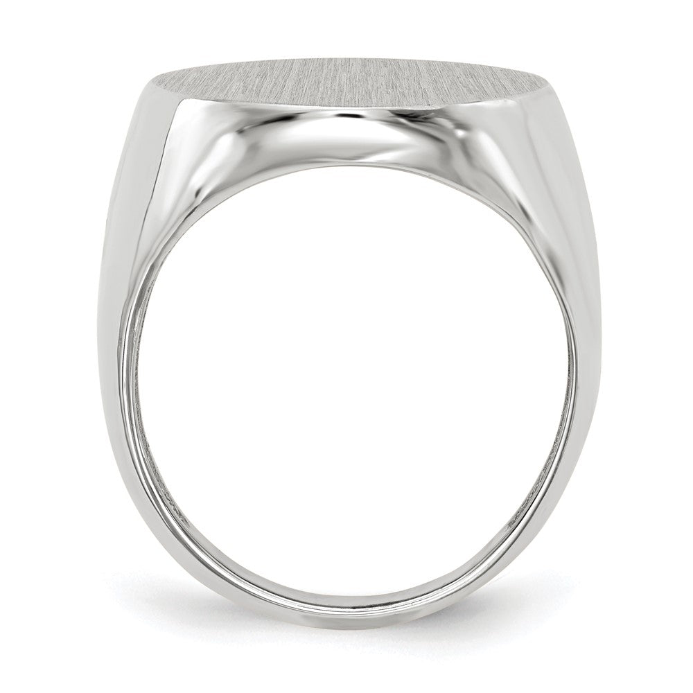 14K Weißgold Herren-Siegelring 20,5x17,0mm, geschlossene Fassung