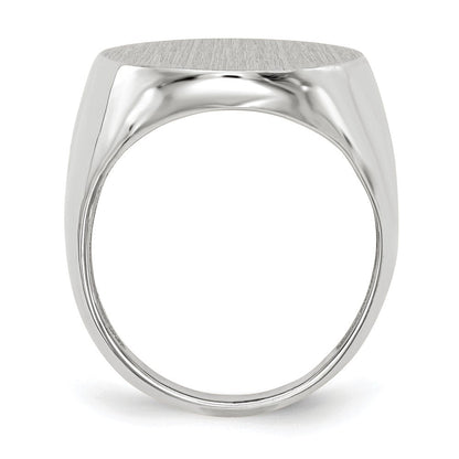 14K Weißgold Herren-Siegelring 20,5x17,0mm, geschlossene Fassung