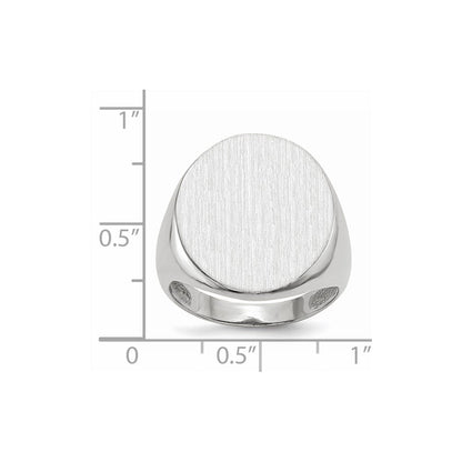 14K Weißgold Herren-Siegelring 20,5x17,0mm, geschlossene Fassung