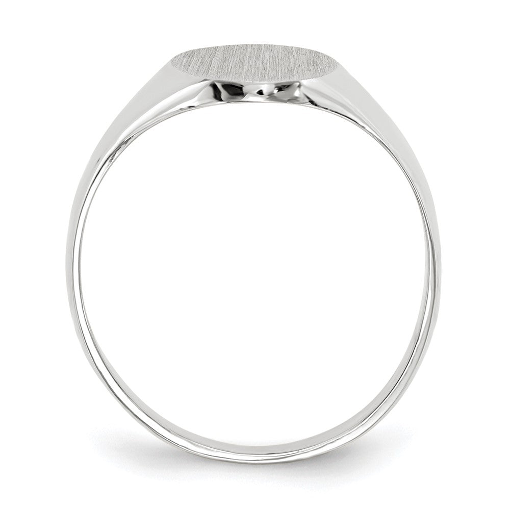 14K Weißgold Siegelring, 11,5x8,0mm, offene Fassung