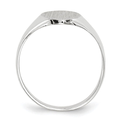 14K Weißgold Siegelring, 11,5x8,0mm, offene Fassung