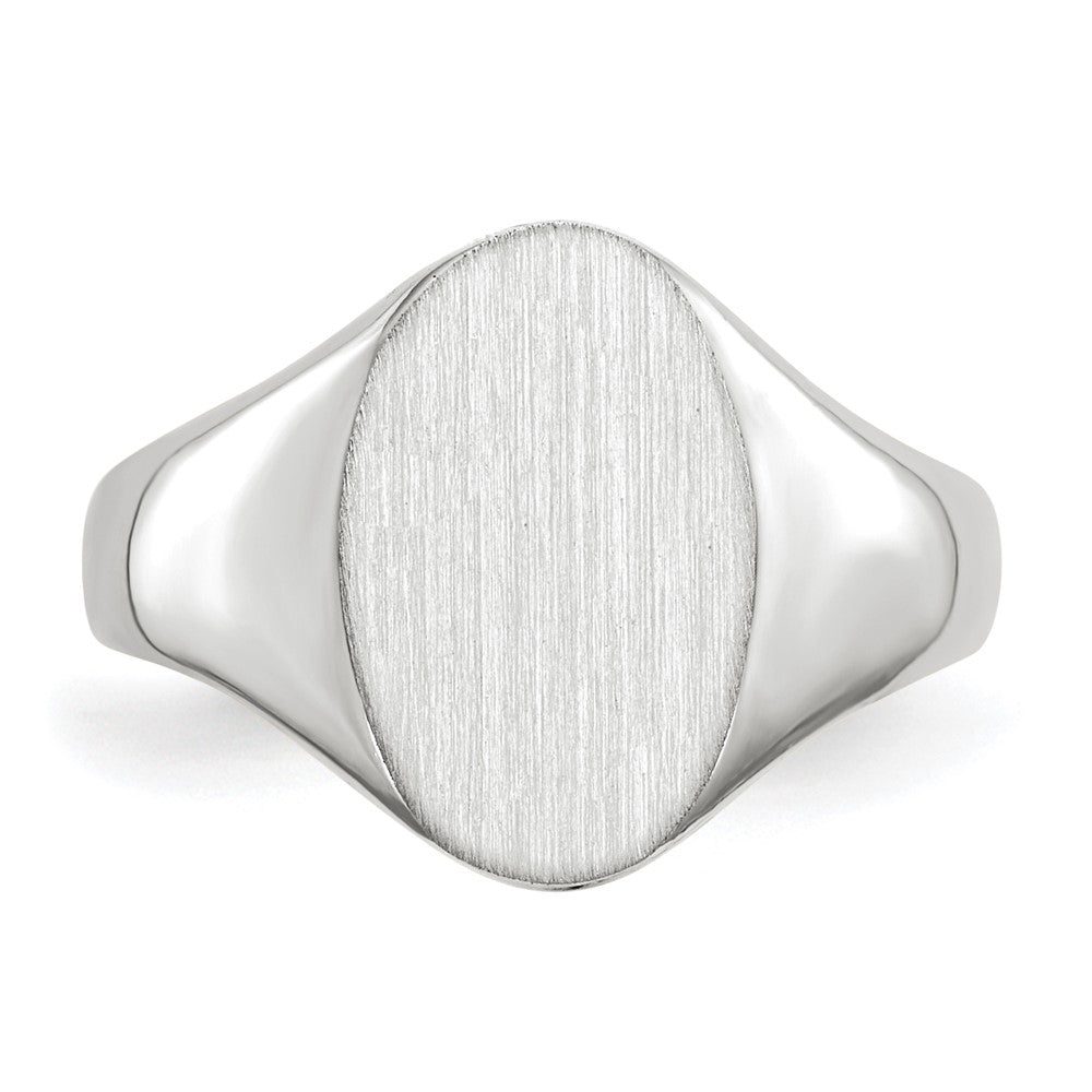 14K Weißgold Siegelring, 11,5x8,0mm, offene Fassung