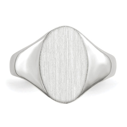 14K Weißgold Siegelring, 11,5x8,0mm, offene Fassung