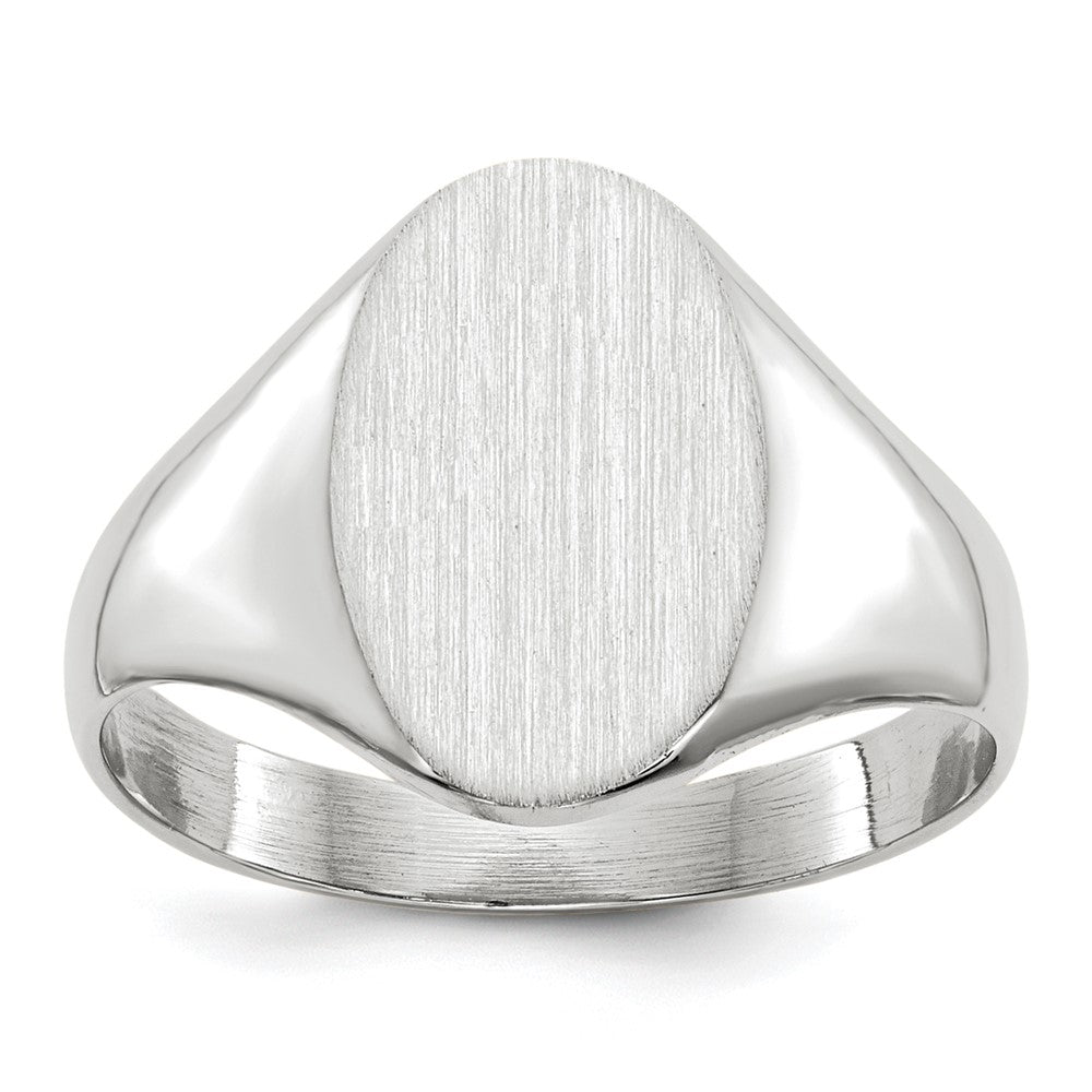 14K Weißgold Siegelring, 11,5x8,0mm, offene Fassung